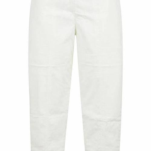 Maxx Womens White Cotton Chino Trousers Size 14 L29 in Regular Zip