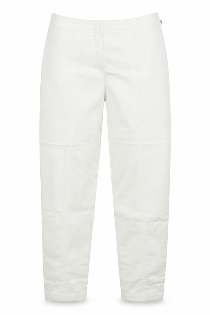 Maxx Womens White Cotton Chino Trousers Size 14 L29 in Regular Zip