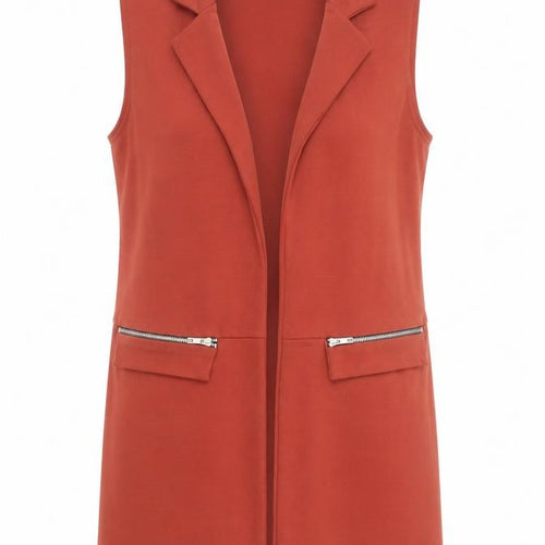 Parisian Collection Womens Orange Gilet Coatigan Size 12