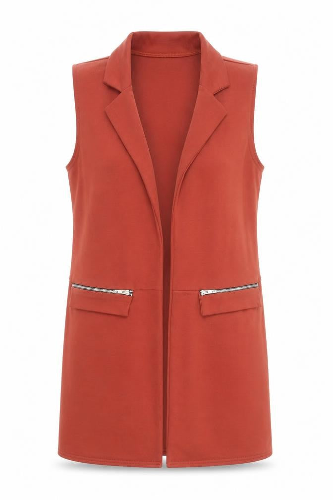 Parisian Collection Womens Orange Gilet Coatigan Size 12