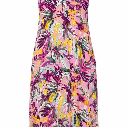 Sleep Well Womens Multicoloured Floral Viscose Tank Dress Size 14 Round Neck Button - Flowers