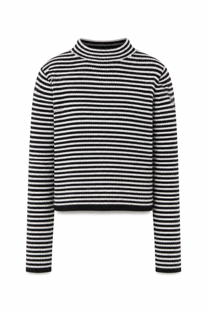 Miss E-Vie Girls Black Round Neck Striped Viscose Pullover Jumper Size 11-12 Years Pullover