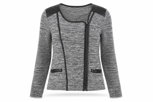 Front view of Taifun women’s grey jacket, size UK 10, zip