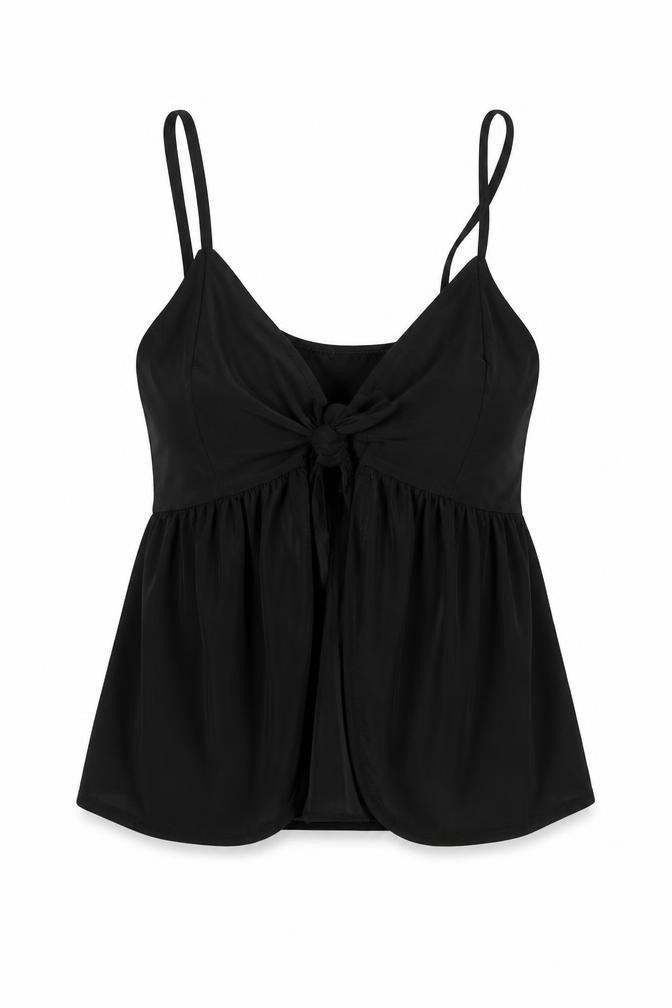 Nasty Gal Womens Black Polyester Camisole Blouse Size 10 V-Neck