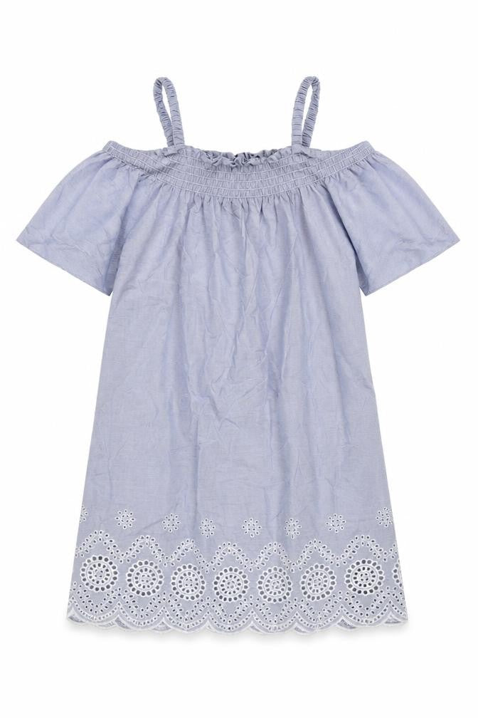 Front view of Primark women’s blue striped cotton a-line, size UK 10, square neck pullover