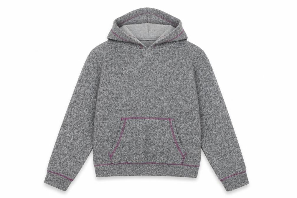 Front view of Dunnes women’s grey cotton pullover hoodie, size S, pullover