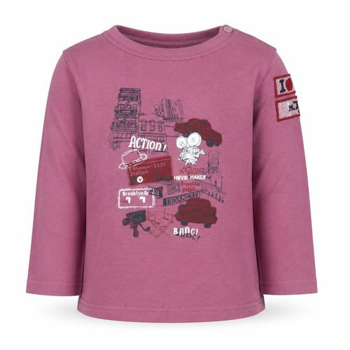 Sergent Major Girls Purple Polyester Basic T-Shirt Size 3 Years Round Neck Snap - New York