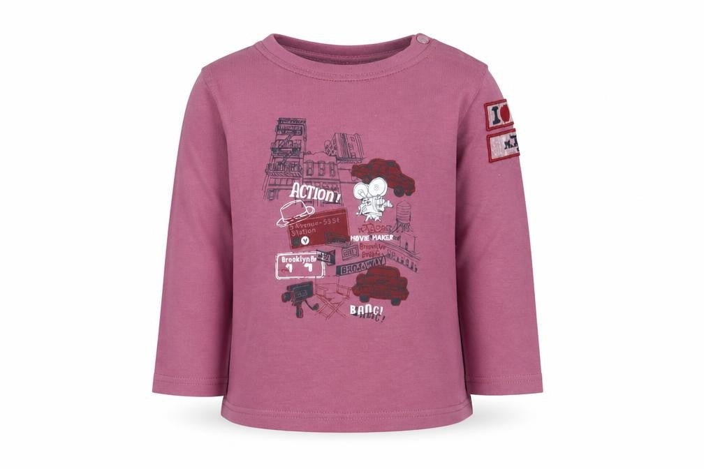 Sergent Major Girls Purple Polyester Basic T-Shirt Size 3 Years Round Neck Snap - New York