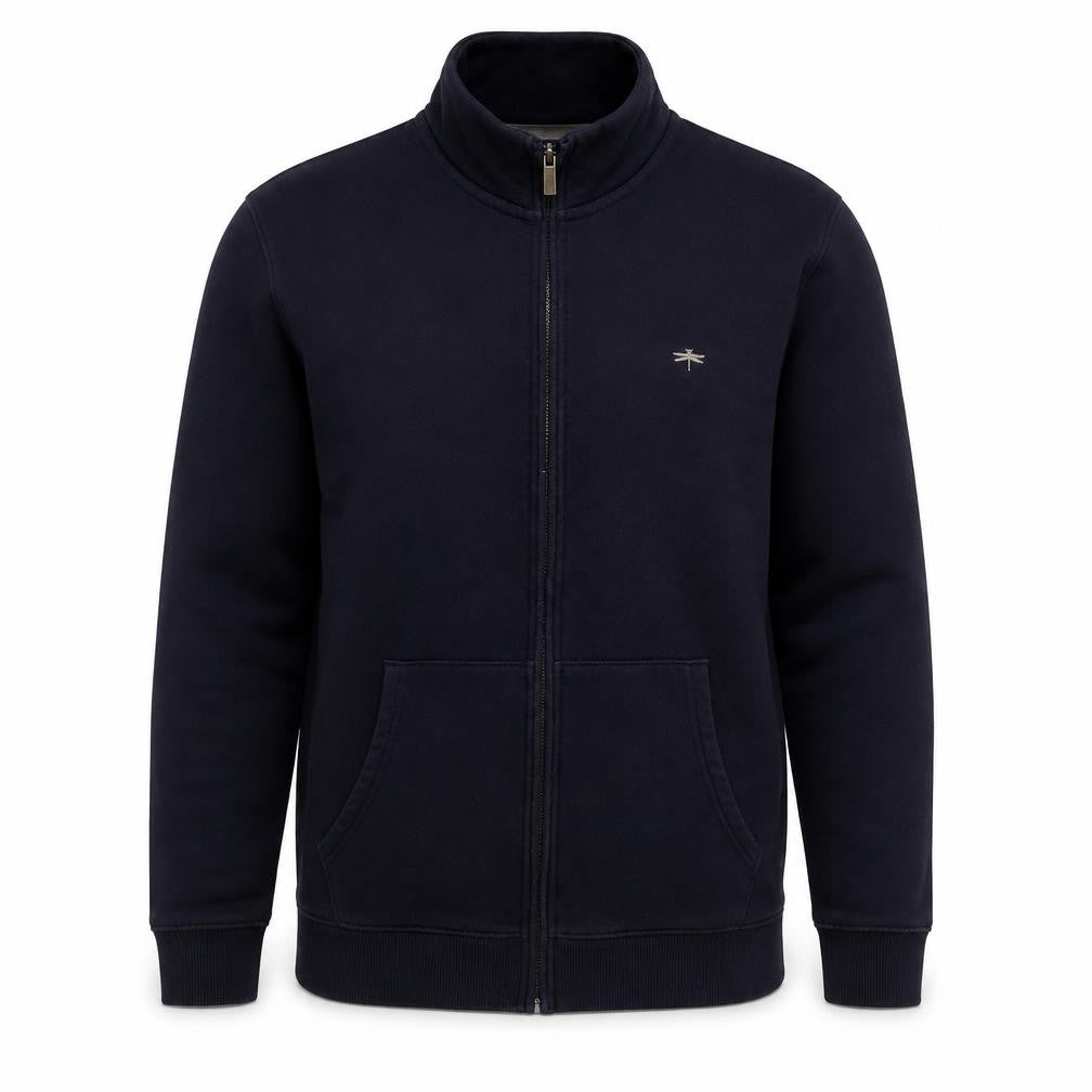 Front view of Matalan men’s blue jacket, size M, zip
