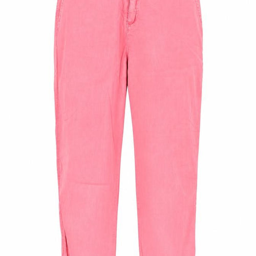 F&F Womens Pink Polyester Chino Trousers Size 10 L23 in Regular Zip