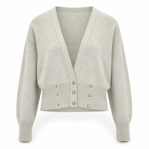St Michael Womens Beige V-Neck Acrylic Cardigan Jumper Size 14