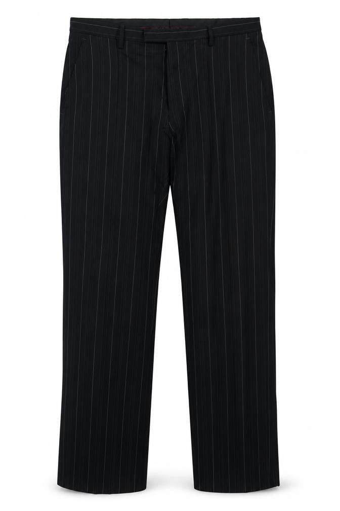 Preworn Mens Black Polyester Trousers Size 36 in L27 in Regular Zip