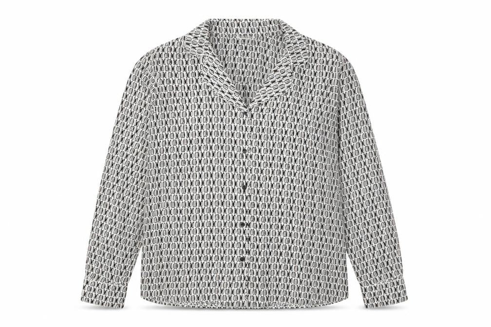 Front view of Next women’s multicoloured geometric polyester basic button-up, size UK 12, collared