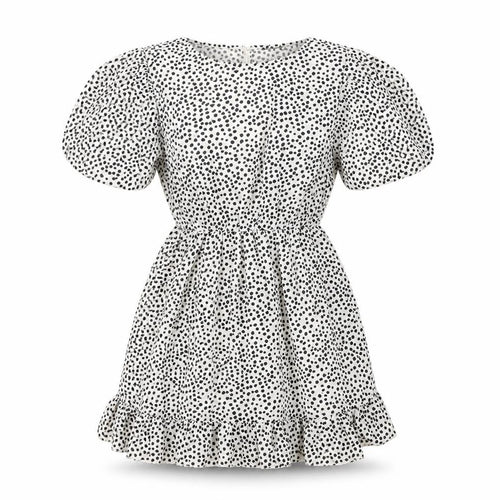 I SAW IT FIRST Womens White Polka Dot Polyester Skater Dress Size 8 Round Neck Button