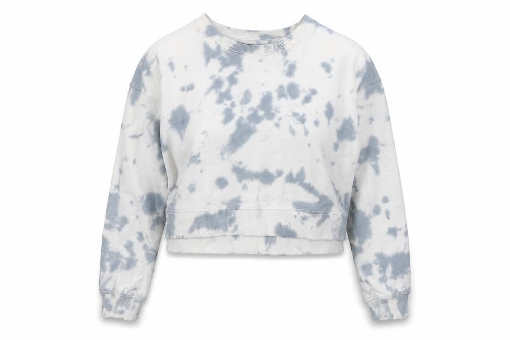 Front view of 915 Generation girls’ multicoloured geometric cotton pullover sweatshirt, size 12-13, years - tie dye