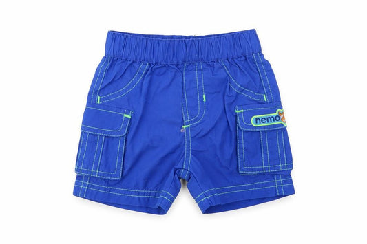 Front view of George Baby Blue Cotton Cropped Trousers, size 0-3, Months Pullover - Nemo
