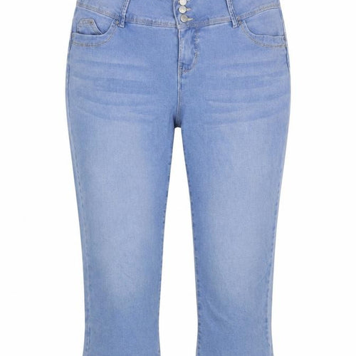 Royalty Womens Blue Cotton Cropped Jeans Size 38 in L21 in Regular Button