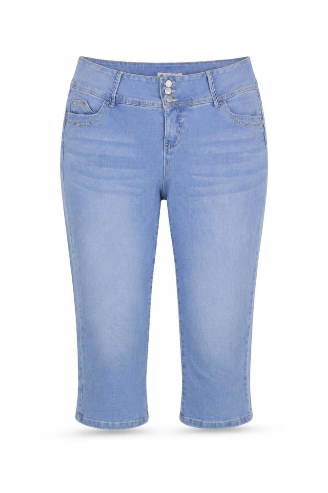 Royalty Womens Blue Cotton Cropped Jeans Size 38 in L21 in Regular Button