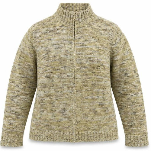 Damart Womens Brown High Neck Acrylic Full Zip Jumper Size 14