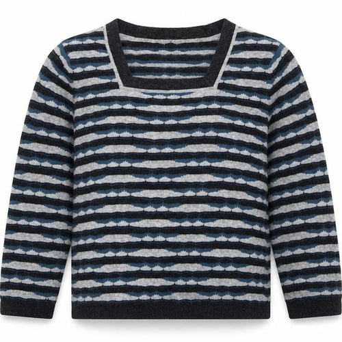 Country Casuals Womens Multicoloured Square Neck Striped Cotton Pullover Jumper Size S
