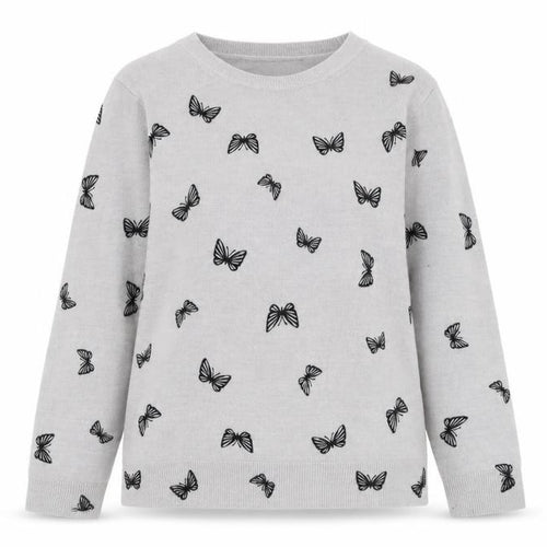 Marks and Spencer Womens Grey Round Neck Geometric Acrylic Pullover Jumper Size 12 - Butterfly