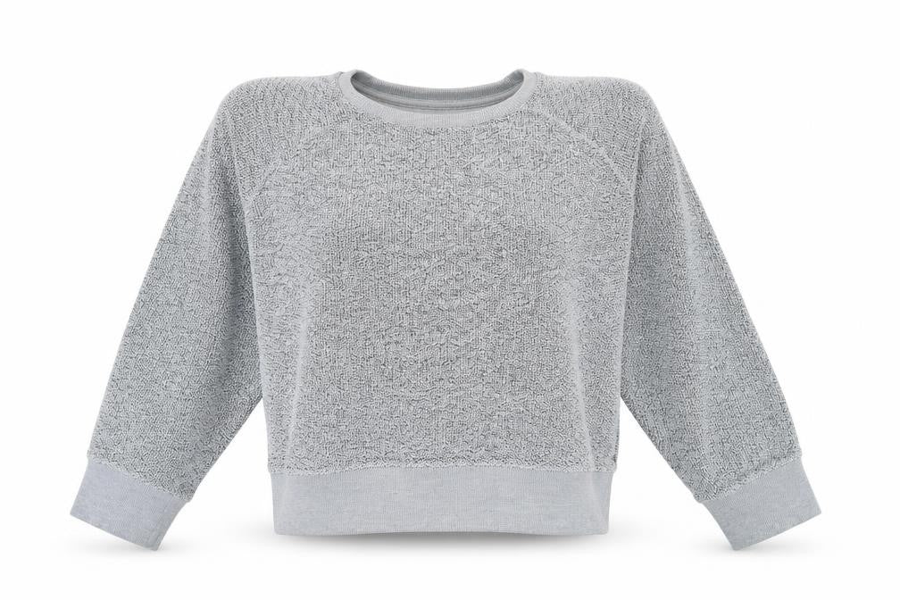 Front view of ASOS women’s blue polyester pullover sweatshirt, size S, pullover