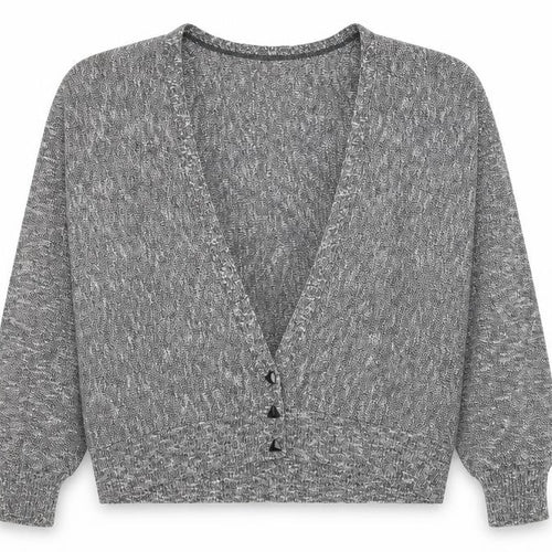 Preworn Womens Grey V-Neck Polyester Cardigan Jumper Size L