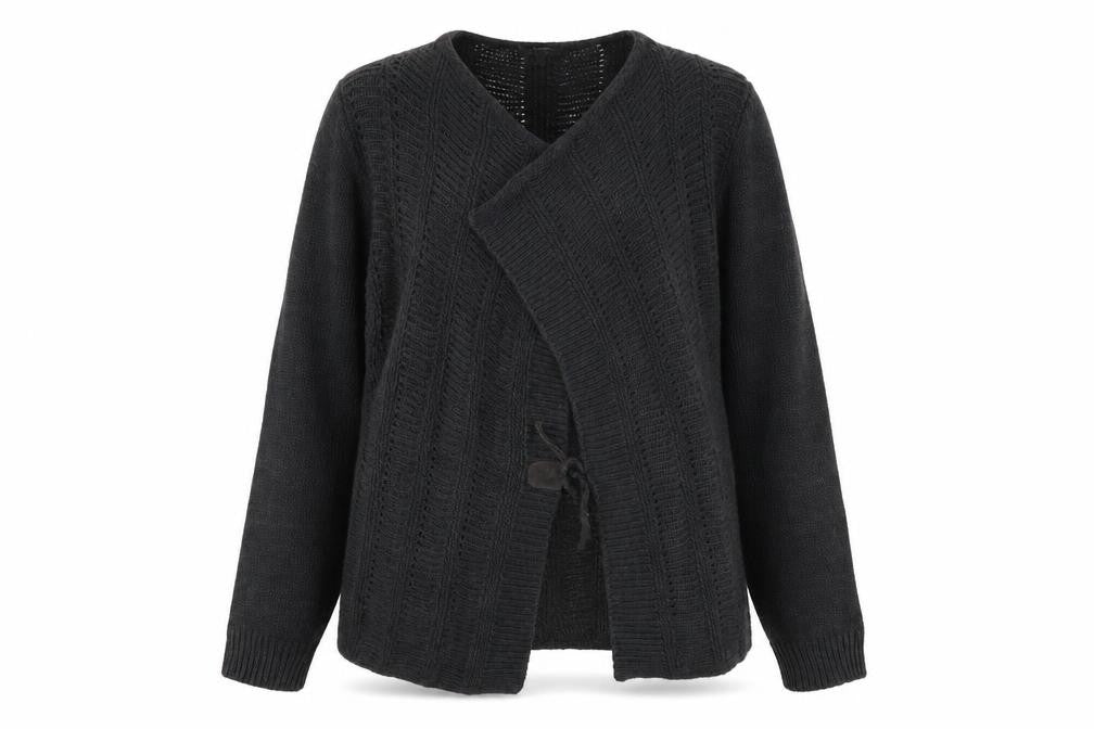 Per Una Womens Grey V-Neck Acrylic Cardigan Jumper Size M