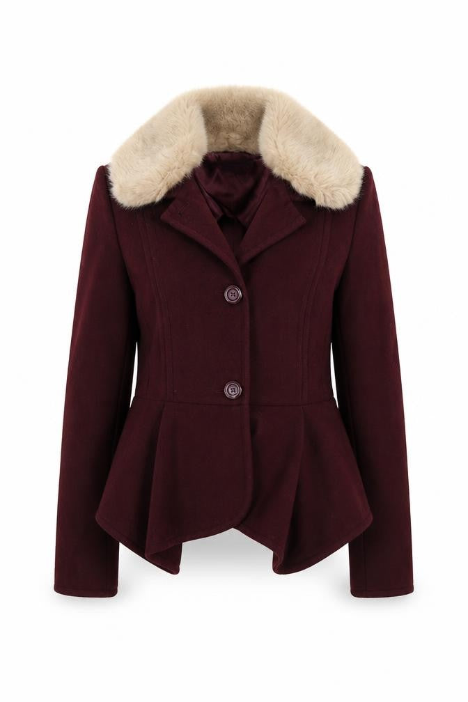 Front view of Topshop women’s purple jacket, size UK 10, button