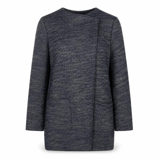 Front view of New Look women’s blue jacket coatigan, size UK 12