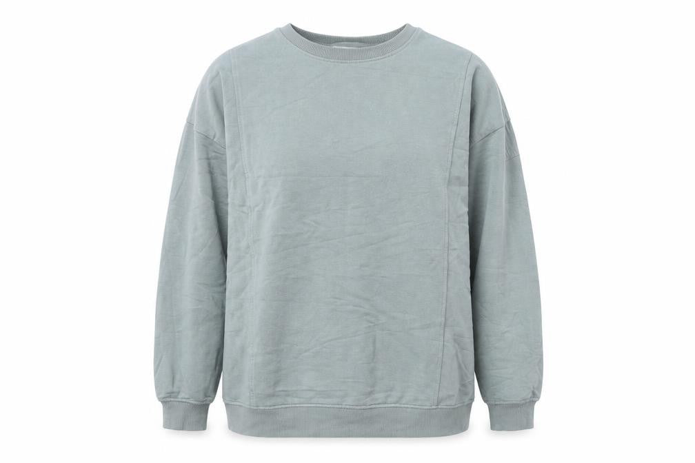 Front view of Papaya women’s blue viscose pullover sweatshirt, size L