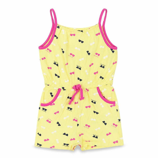 Name It Girls Yellow Geometric Cotton Playsuit One-Piece Size 4 Years Snap - Sunglasses Pattern