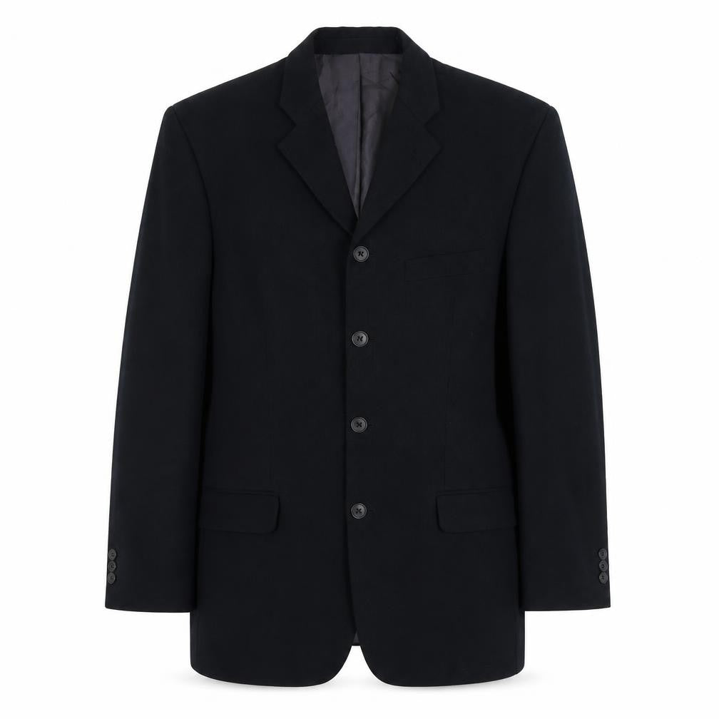 Front view of River Island men’s black viscose jacket suit jacket, size 40