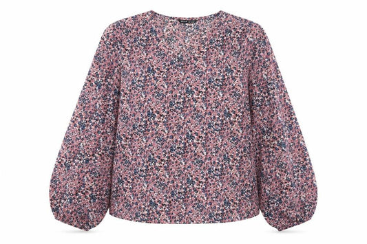 Front view of SHEIN women’s multicoloured animal print polyester basic blouse, size UK 10, v-neck