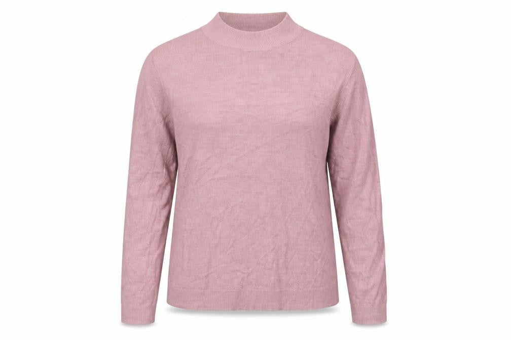 Maine Womens Pink Mock Neck Geometric Acrylic Pullover Jumper Size 14