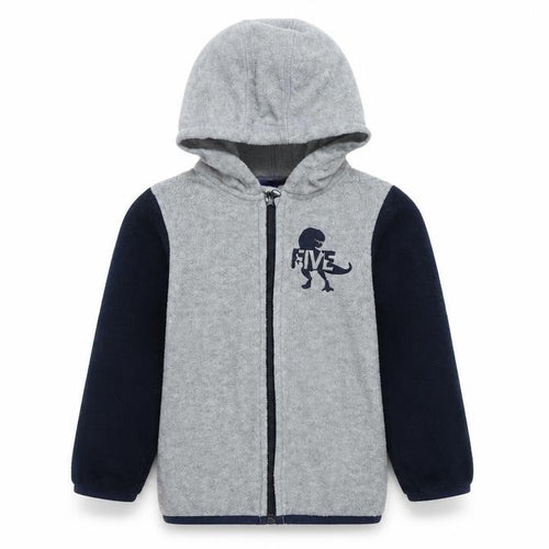 Lupilo Boys Grey Colourblock 100% Polyester Full Zip Hoodie Size 2-3 Years Zip