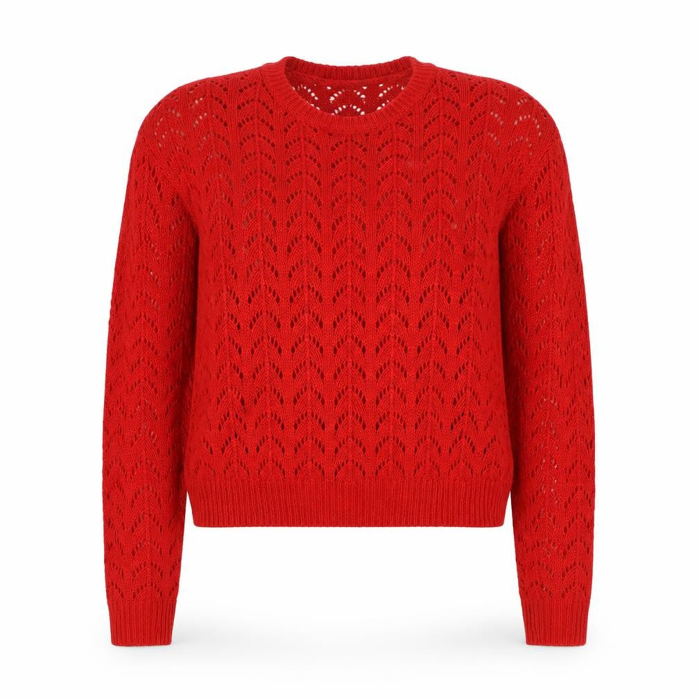 Divided by H&M Womens Red Round Neck Acrylic Pullover Jumper Size XS