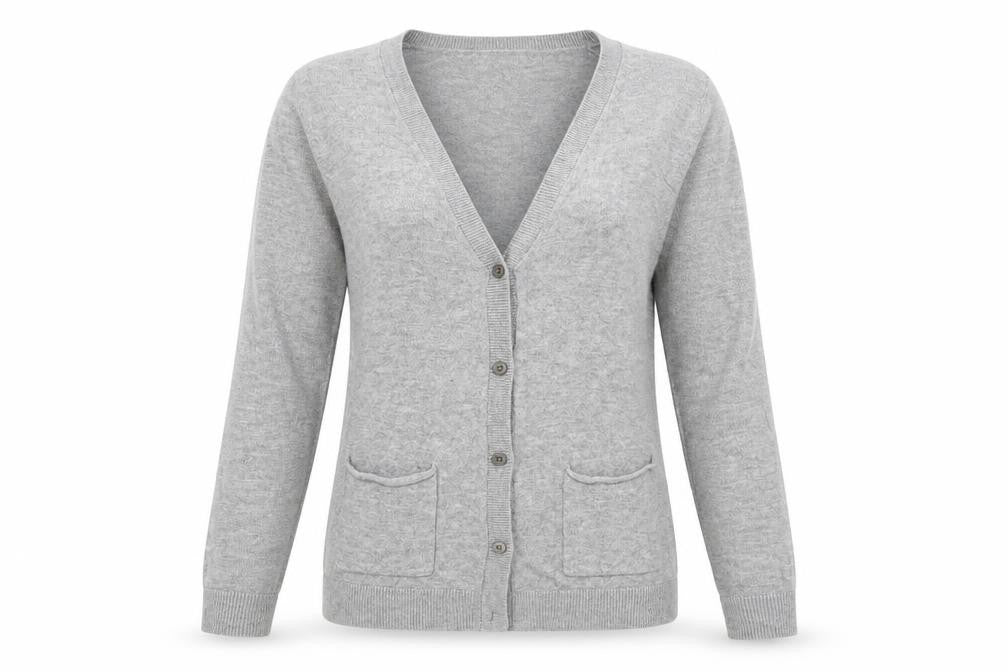Gap Womens Grey V-Neck Nylon Cardigan Jumper Size S