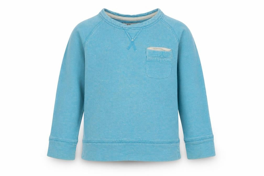 Front view of Indigo boys’ blue cotton pullover sweatshirt, size 3-4, years pullover