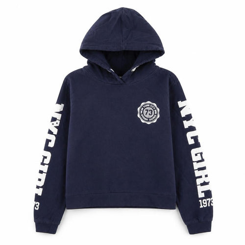 Arizona Boys Blue Cotton Pullover Hoodie Size 12-13 Years Pullover - Cropped. New York