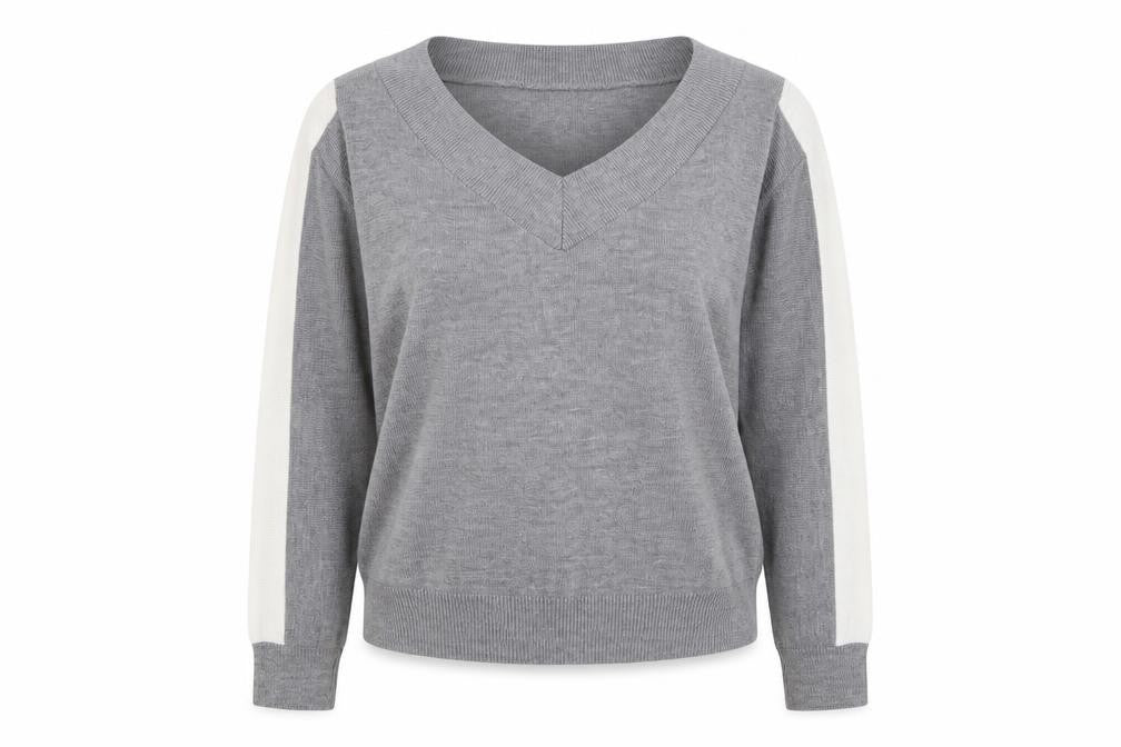 Front view of Unique 21 women’s grey acrylic pullover sweatshirt, size UK 10, pullover