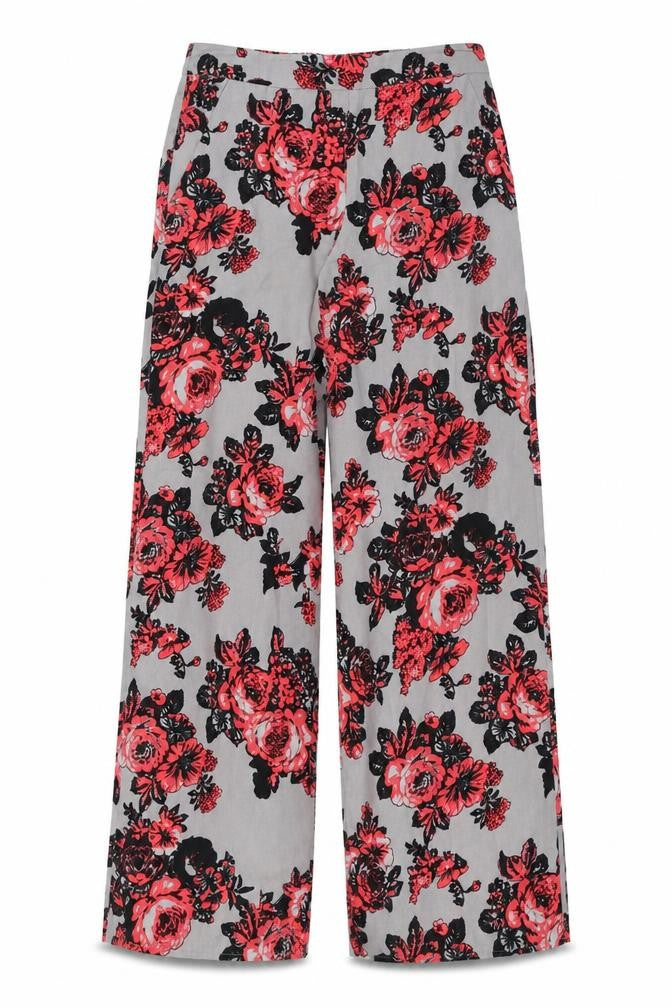 Front view of Atmosphere women’s multicoloured floral polyester trousers, size UK 6, 30-inch leg regular - flowers