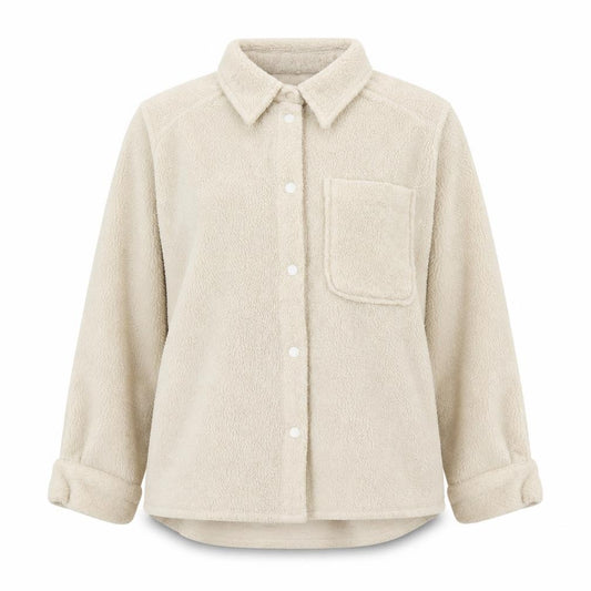 Front view of Primark women’s beige jacket, size UK 8, button