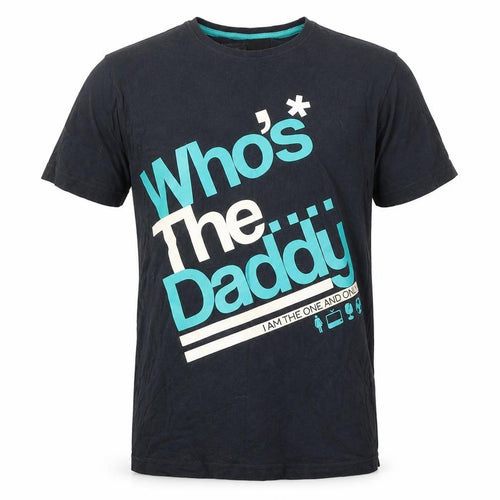 Urban Spirit Mens Grey Cotton T-Shirt Size M Round Neck - Who's the daddy