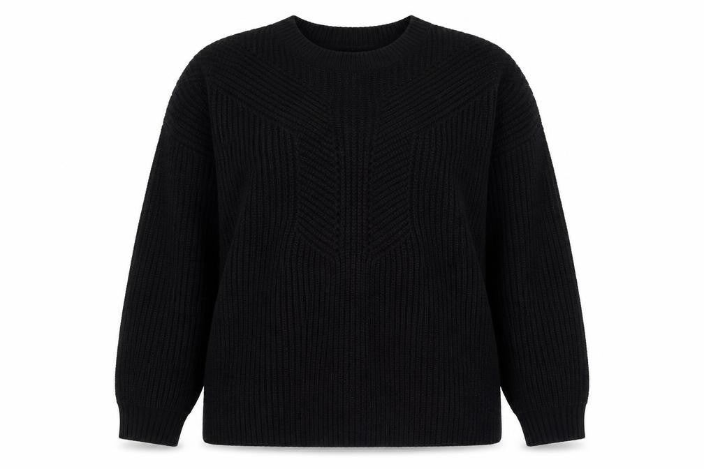 Dorothy Perkins Womens Black Round Neck Acrylic Pullover Jumper Size 14 - Tie Back Detail
