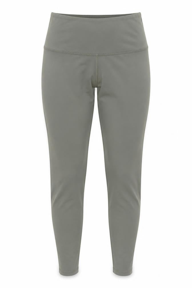 Front view of SHEIN women’s green polyester compression leggings, size S, 25-inch leg regular pullover