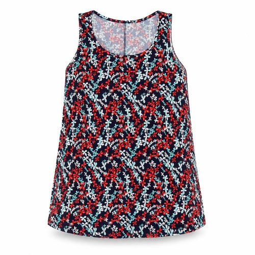 Preworn Womens Multicoloured Floral Polyester Tunic Tank Size S Scoop Neck