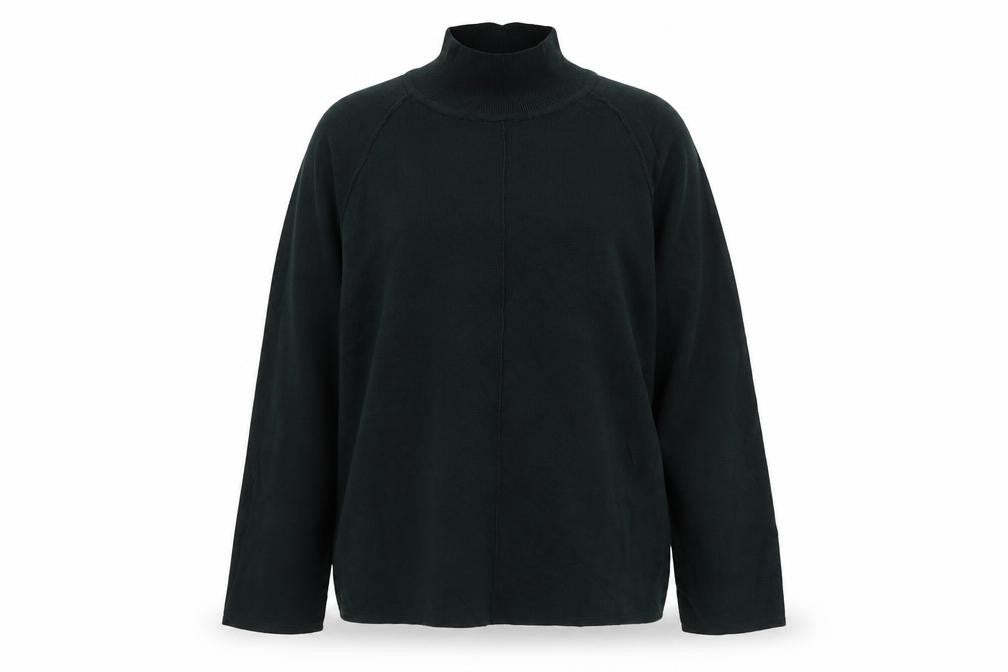 Front view of Next women’s green round neck viscose jumper, size UK 10