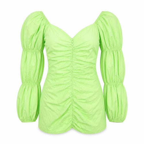 Nasty Gal Womens Green Cotton Mini Size 6 V-Neck Zip