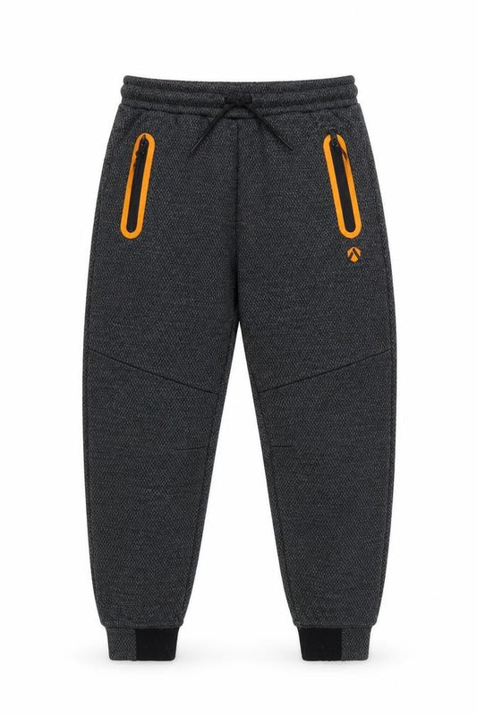 Front view of Very boys’ grey polyester jegging trousers, size 9, months regular button